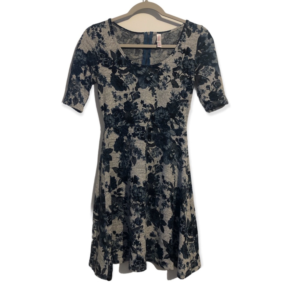 Blue Floral Skater Dress